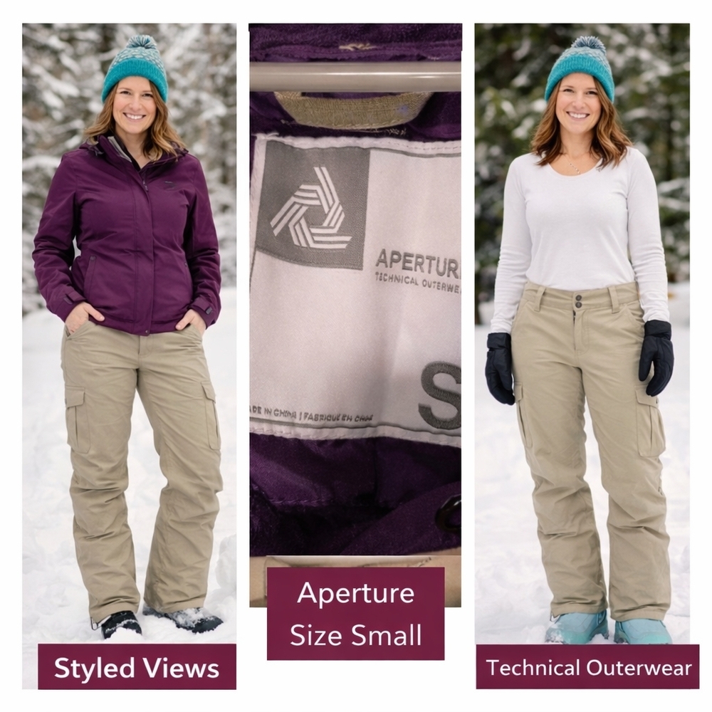 Aperture Women's Beige Straight Leg Cargo Pants